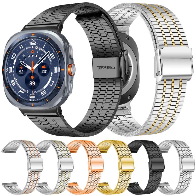 Cinturino per orologio xDfind con fibbia a sette perline in acciaio inossidabile, For Samsung Galaxy Watch Ultra / Ultra 2025, For Samsung Galaxy Watch8 / 8 Classic, For Samsung Galaxy Watch 7 / 6 / 5 / FE