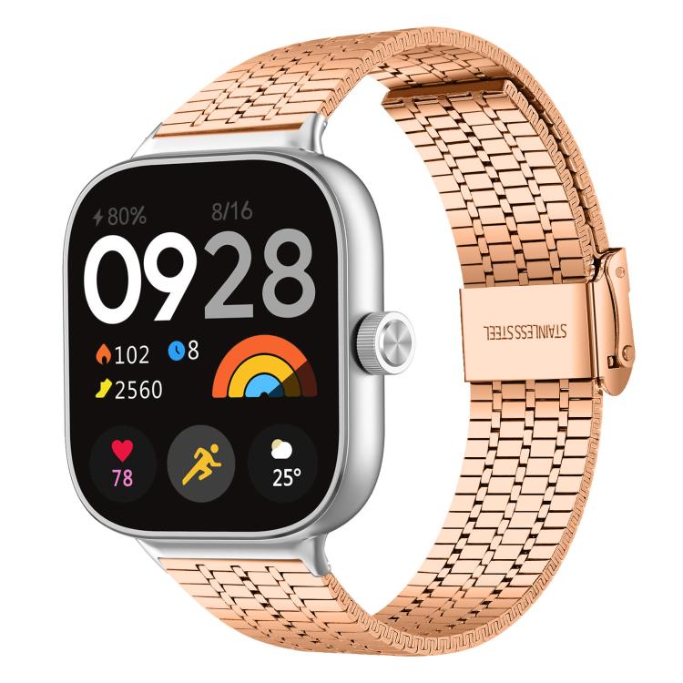 Cinturino per orologio xDfind con fibbia a sette perline in acciaio inossidabile, For Xiaomi Band 10 Pro/9 Pro/Redmi Watch 6/5/4, For Redmi Watch 3 Active / Watch 3 Lite, For Redmi Watch 3