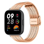 Cinturino per orologio xDfind con fibbia a sette perline in acciaio inossidabile, For Xiaomi Band 10 Pro/9 Pro/Redmi Watch 6/5/4, For Redmi Watch 3 Active / Watch 3 Lite, For Redmi Watch 3