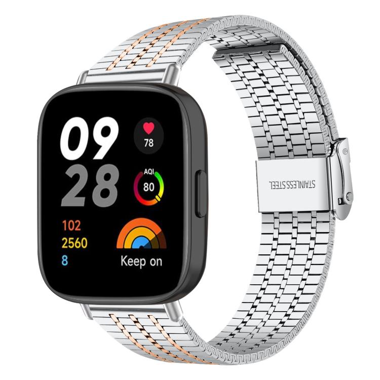 Cinturino per orologio xDfind con fibbia a sette perline in acciaio inossidabile, For Xiaomi Band 10 Pro/9 Pro/Redmi Watch 6/5/4, For Redmi Watch 3 Active / Watch 3 Lite, For Redmi Watch 3