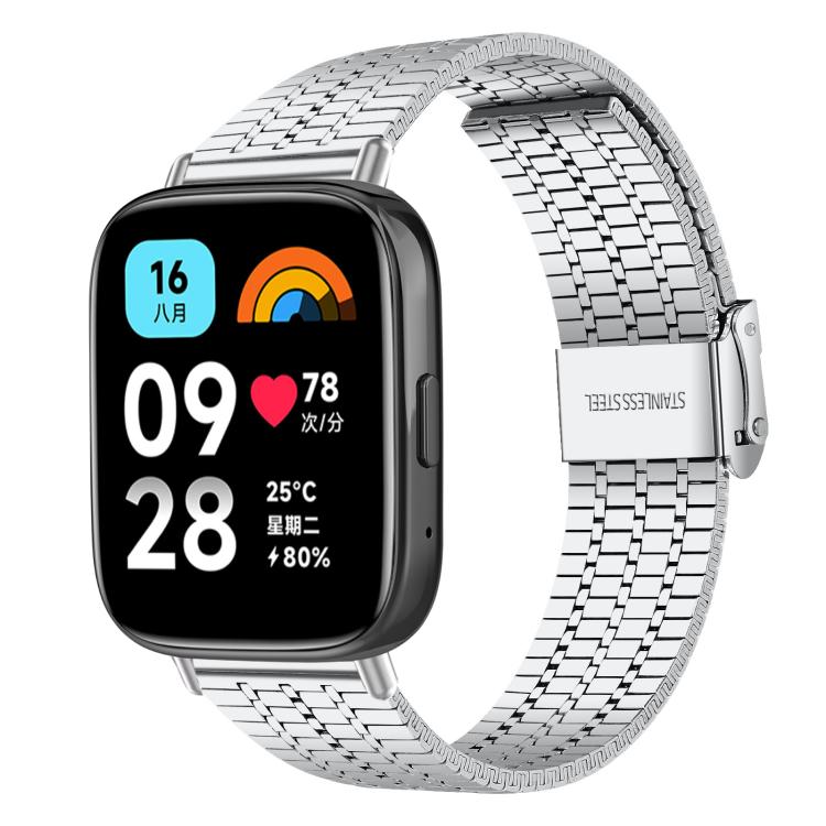 Cinturino per orologio xDfind con fibbia a sette perline in acciaio inossidabile, For Xiaomi Band 10 Pro/9 Pro/Redmi Watch 6/5/4, For Redmi Watch 3 Active / Watch 3 Lite, For Redmi Watch 3