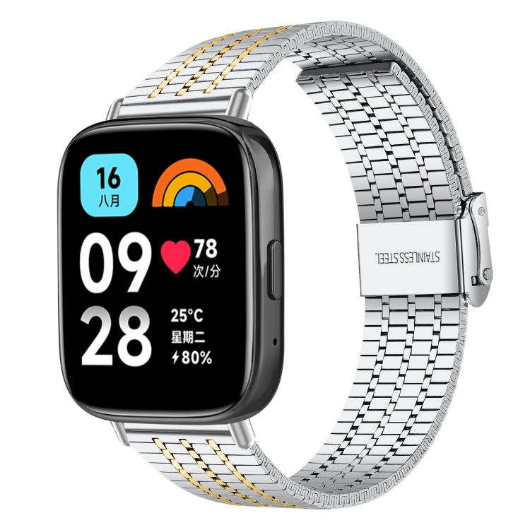 Cinturino per orologio xDfind con fibbia a sette perline in acciaio inossidabile, For Xiaomi Band 10 Pro/9 Pro/Redmi Watch 6/5/4, For Redmi Watch 3 Active / Watch 3 Lite, For Redmi Watch 3