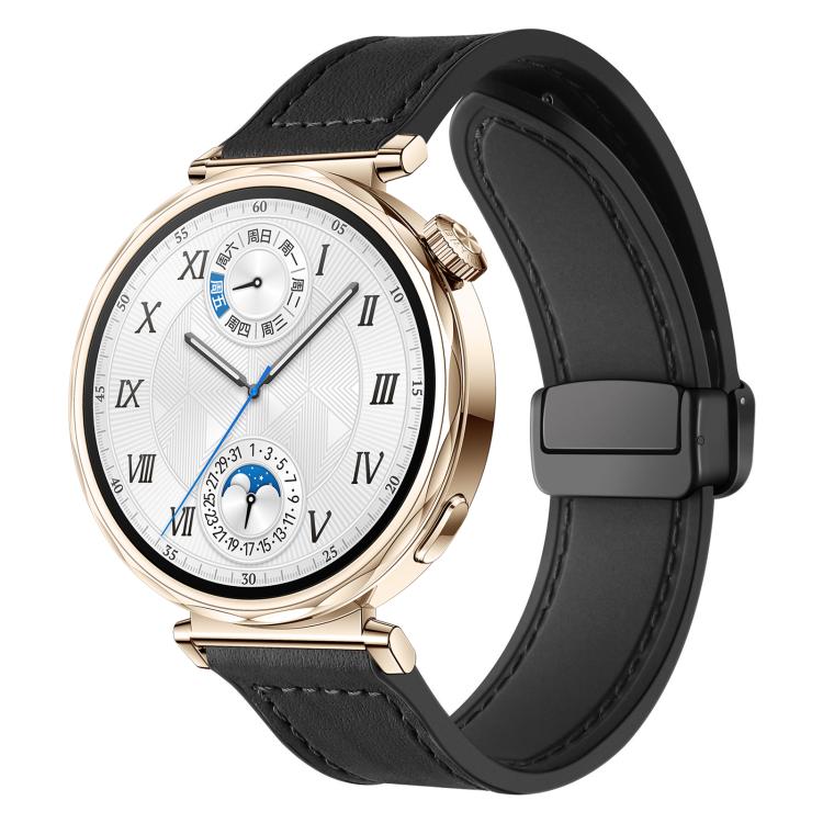 Cinturino per orologio xDfind in silicone con fibbia magnetica e motivo Crazy Horse, 18mm, 20mm, 22mm