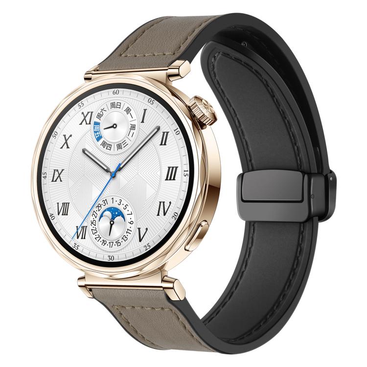 Cinturino per orologio xDfind in silicone con fibbia magnetica e motivo Crazy Horse, 18mm, 20mm, 22mm