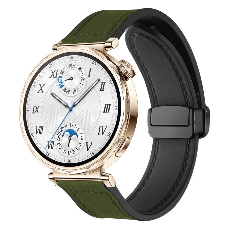 Cinturino per orologio xDfind in silicone con fibbia magnetica e motivo Crazy Horse, 18mm, 20mm, 22mm