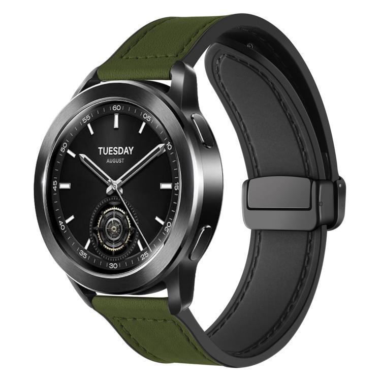 Cinturino per orologio xDfind in silicone con fibbia magnetica e motivo Crazy Horse, 18mm, 20mm, 22mm