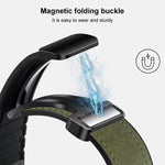 Cinturino per orologio xDfind in silicone con fibbia magnetica e motivo Crazy Horse, 18mm, 20mm, 22mm