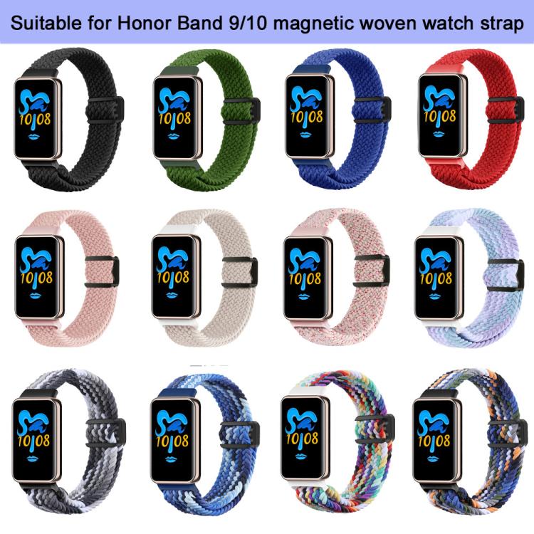 Cinturino per orologio xDfind in nylon intrecciato con fibbia magnetica, For Honor Band 10 / 9