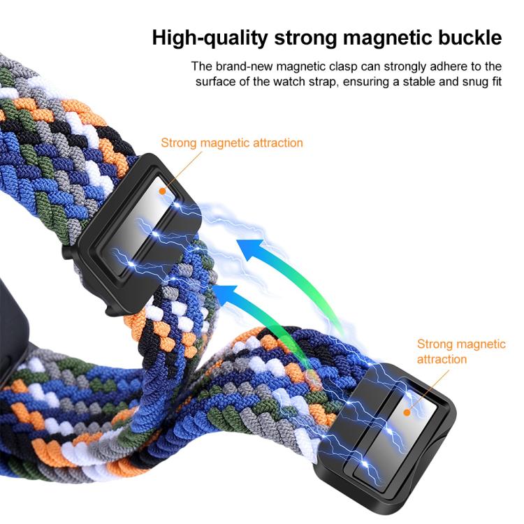 Cinturino per orologio xDfind in nylon intrecciato con fibbia magnetica, For Honor Band 10 / 9