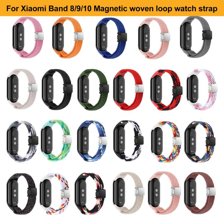 Cinturino per orologio xDfind in nylon intrecciato con fibbia magnetica, For Xiaomi Smart Band 10 / 9 / 8