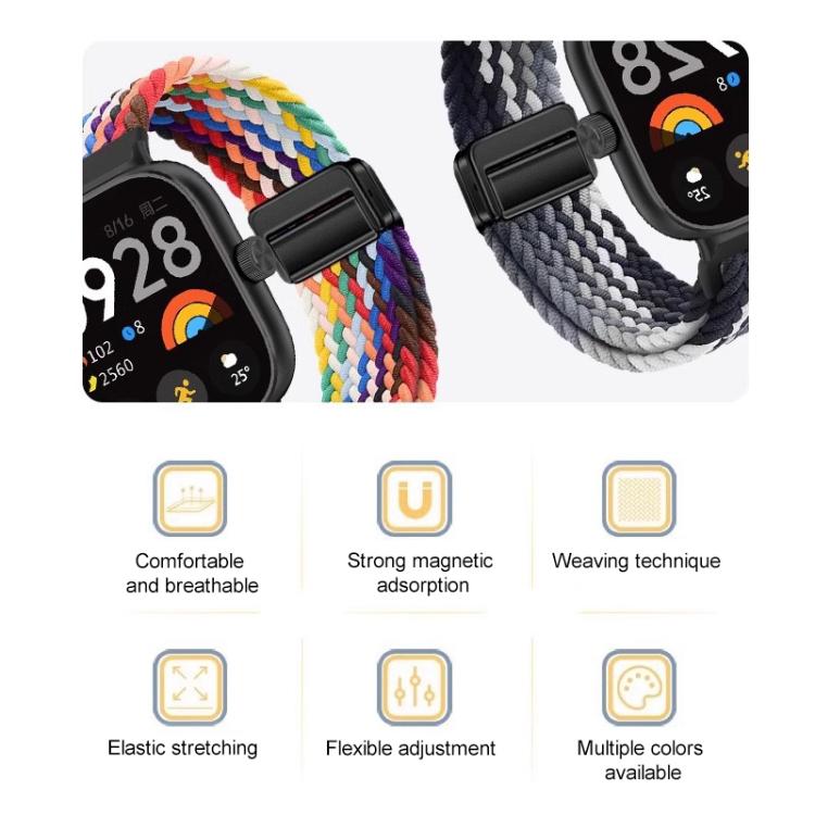 Cinturino per orologio xDfind con fibbia magnetica e passante in nylon intrecciato., For Xiaomi Band 9 Pro/8 Pro/Redmi Watch6/5/4