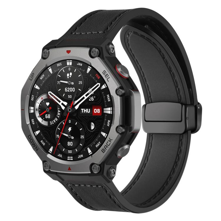Cinturino per orologio xDfind in silicone con fibbia magnetica e motivo Crazy Horse, For Amazfit T-Rex 3