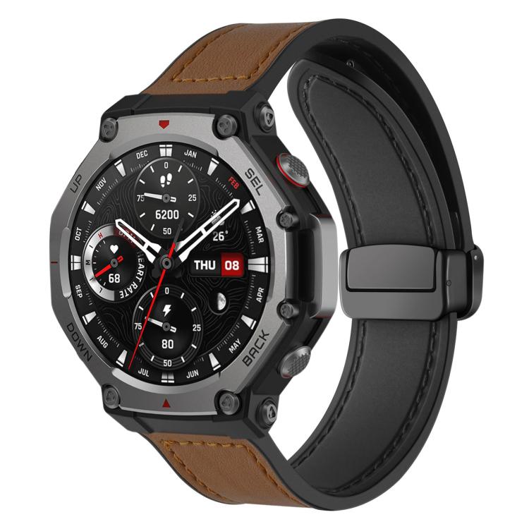 Cinturino per orologio xDfind in silicone con fibbia magnetica e motivo Crazy Horse, For Amazfit T-Rex 3