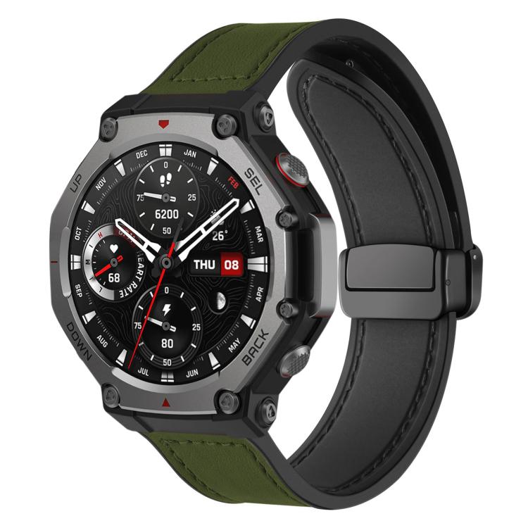 Cinturino per orologio xDfind in silicone con fibbia magnetica e motivo Crazy Horse, For Amazfit T-Rex 3