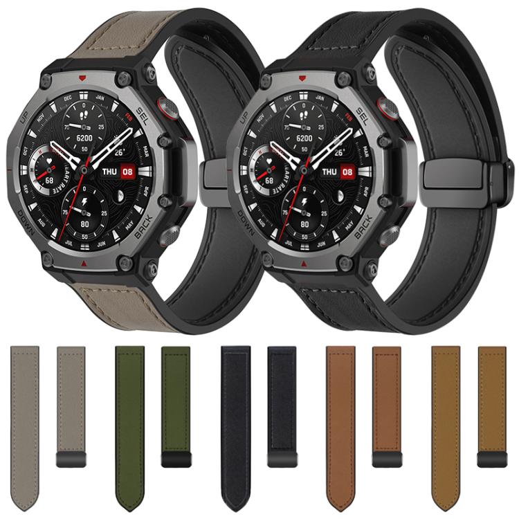 Cinturino per orologio xDfind in silicone con fibbia magnetica e motivo Crazy Horse, For Amazfit T-Rex 3