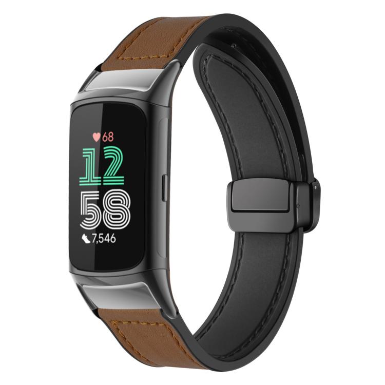 Cinturino per orologio xDfind in silicone con fibbia magnetica e motivo Crazy Horse, For Fitbit Charge 5 / Charge 6