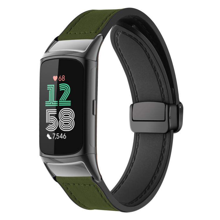 Cinturino per orologio xDfind in silicone con fibbia magnetica e motivo Crazy Horse, For Fitbit Charge 5 / Charge 6