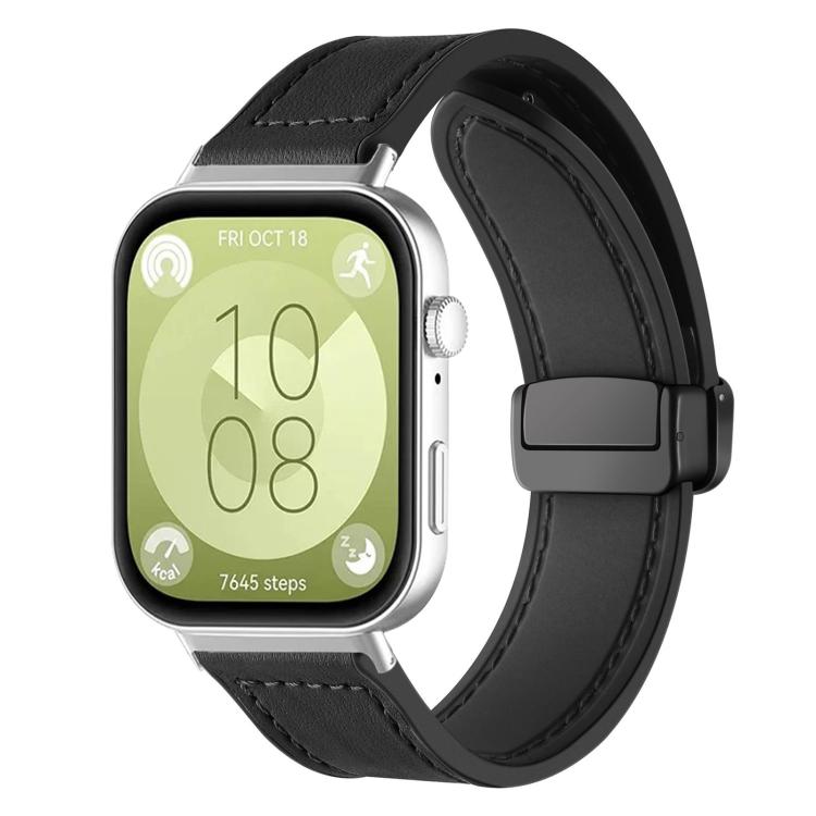 Cinturino per orologio xDfind in silicone con fibbia magnetica e motivo Crazy Horse, For Huawei Watch Fit4 Pro / Fit4 / Fit3, For Huawei Watch D2
