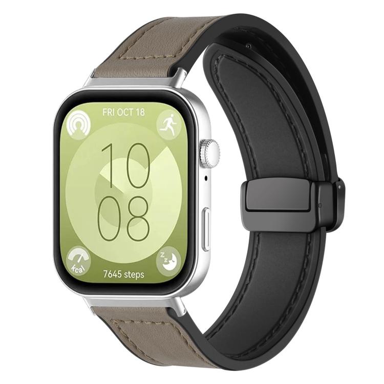 Cinturino per orologio xDfind in silicone con fibbia magnetica e motivo Crazy Horse, For Huawei Watch Fit4 Pro / Fit4 / Fit3, For Huawei Watch D2