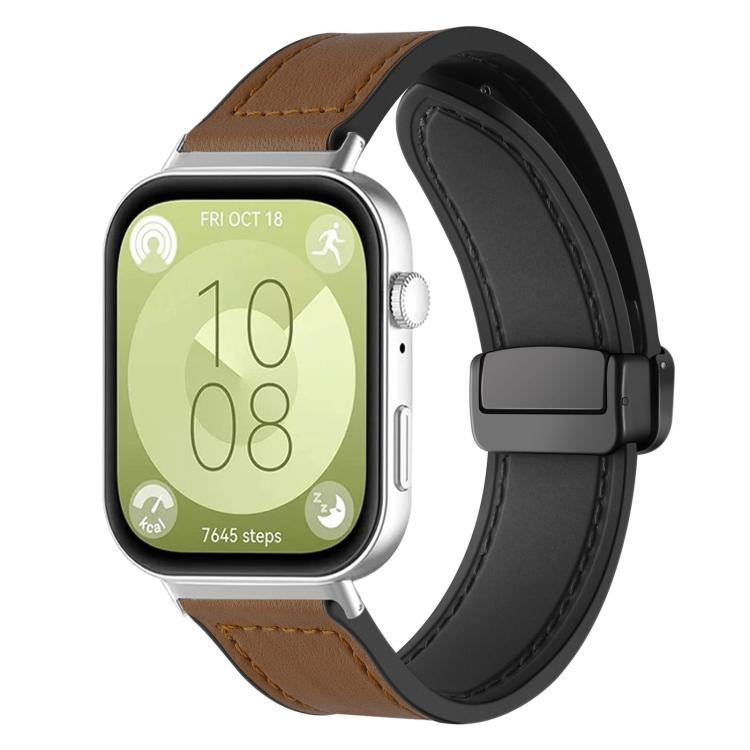 Cinturino per orologio xDfind in silicone con fibbia magnetica e motivo Crazy Horse, For Huawei Watch Fit4 Pro / Fit4 / Fit3, For Huawei Watch D2