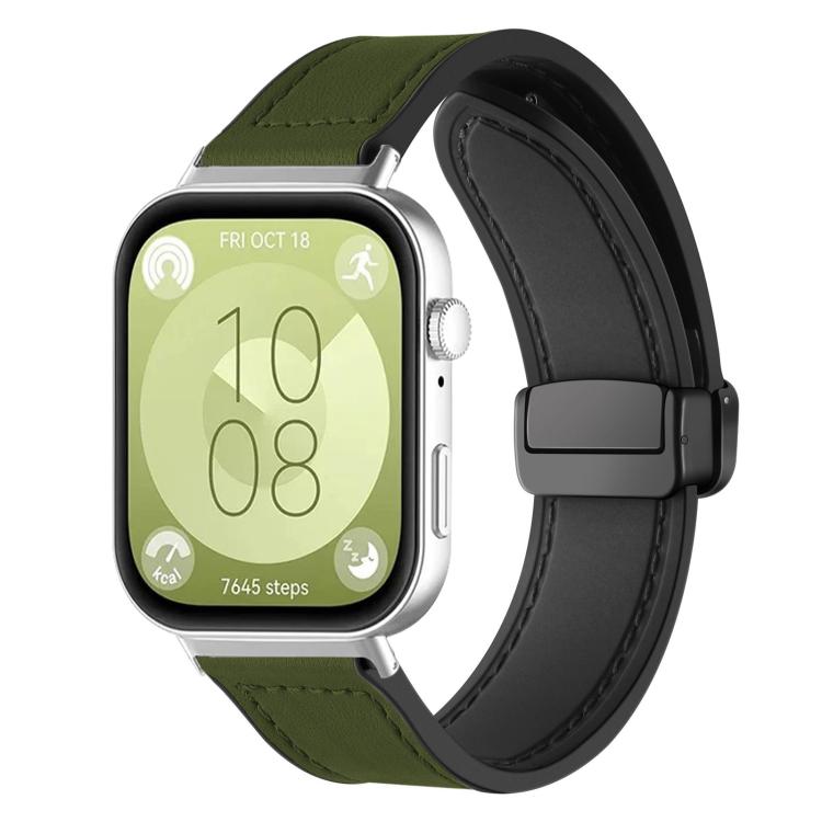 Cinturino per orologio xDfind in silicone con fibbia magnetica e motivo Crazy Horse, For Huawei Watch Fit4 Pro / Fit4 / Fit3, For Huawei Watch D2