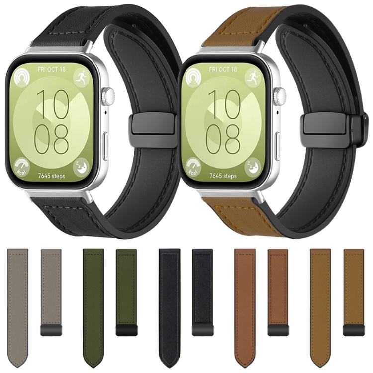 Cinturino per orologio xDfind in silicone con fibbia magnetica e motivo Crazy Horse, For Huawei Watch Fit4 Pro / Fit4 / Fit3, For Huawei Watch D2