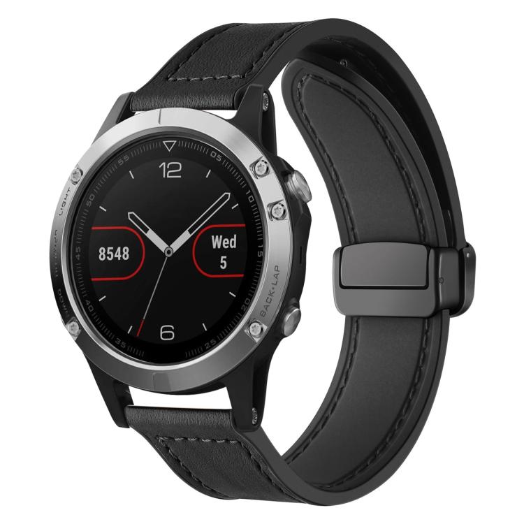 Cinturino per orologio xDfind in silicone con fibbia magnetica e motivo Crazy Horse, For Garmin Fenix 8 / 7X / 6X / 5X 26mm, For Garmin Fenix 8 / 7 / 6 / 5 22mm