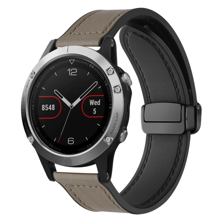 Cinturino per orologio xDfind in silicone con fibbia magnetica e motivo Crazy Horse, For Garmin Fenix 8 / 7X / 6X / 5X 26mm, For Garmin Fenix 8 / 7 / 6 / 5 22mm