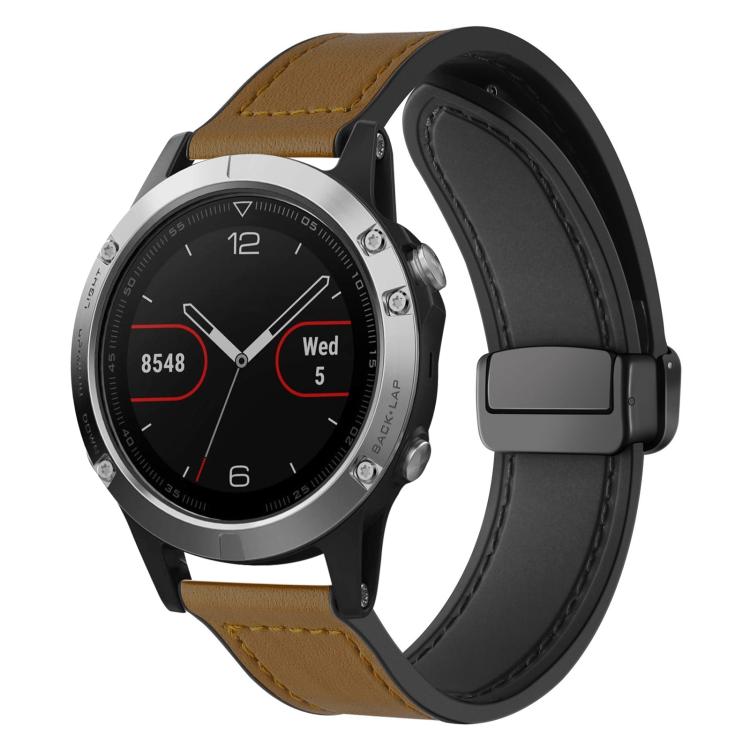 Cinturino per orologio xDfind in silicone con fibbia magnetica e motivo Crazy Horse, For Garmin Fenix 8 / 7X / 6X / 5X 26mm, For Garmin Fenix 8 / 7 / 6 / 5 22mm