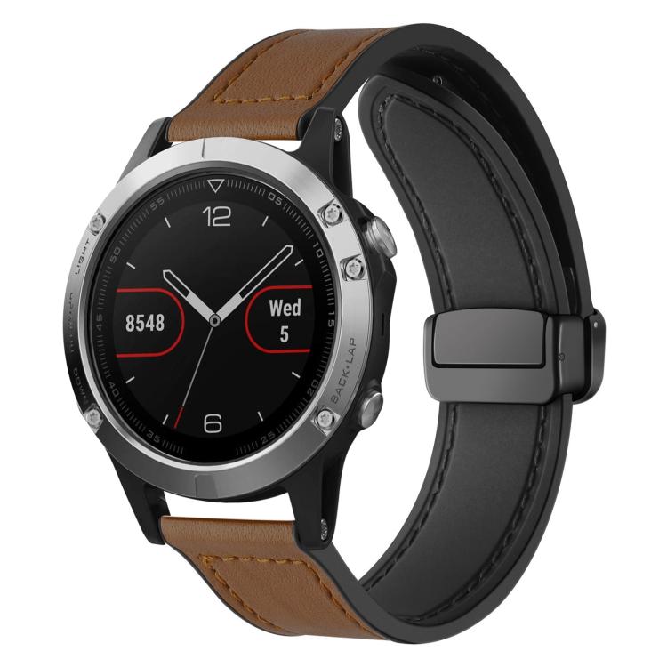 Cinturino per orologio xDfind in silicone con fibbia magnetica e motivo Crazy Horse, For Garmin Fenix 8 / 7X / 6X / 5X 26mm, For Garmin Fenix 8 / 7 / 6 / 5 22mm