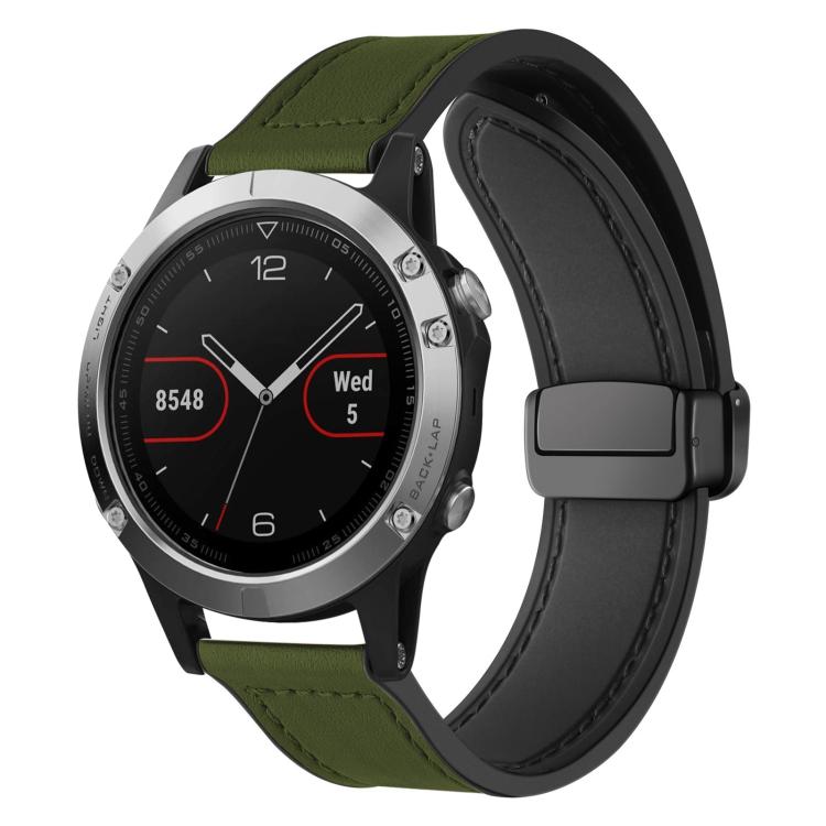 Cinturino per orologio xDfind in silicone con fibbia magnetica e motivo Crazy Horse, For Garmin Fenix 8 / 7X / 6X / 5X 26mm, For Garmin Fenix 8 / 7 / 6 / 5 22mm