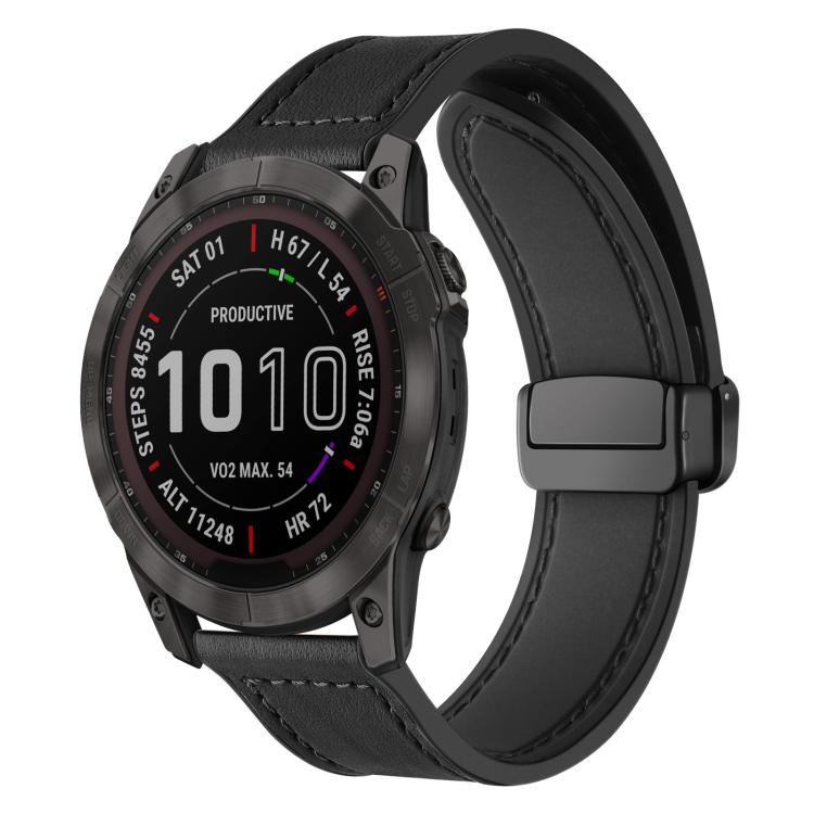 Cinturino per orologio xDfind in silicone con fibbia magnetica e motivo Crazy Horse, For Garmin Fenix 8 / 7X / 6X / 5X 26mm, For Garmin Fenix 8 / 7 / 6 / 5 22mm