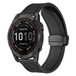 Cinturino per orologio xDfind in silicone con fibbia magnetica e motivo Crazy Horse, For Garmin Fenix 8 / 7X / 6X / 5X 26mm, For Garmin Fenix 8 / 7 / 6 / 5 22mm