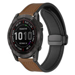 Cinturino per orologio xDfind in silicone con fibbia magnetica e motivo Crazy Horse, For Garmin Fenix 8 / 7X / 6X / 5X 26mm, For Garmin Fenix 8 / 7 / 6 / 5 22mm