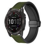 Cinturino per orologio xDfind in silicone con fibbia magnetica e motivo Crazy Horse, For Garmin Fenix 8 / 7X / 6X / 5X 26mm, For Garmin Fenix 8 / 7 / 6 / 5 22mm