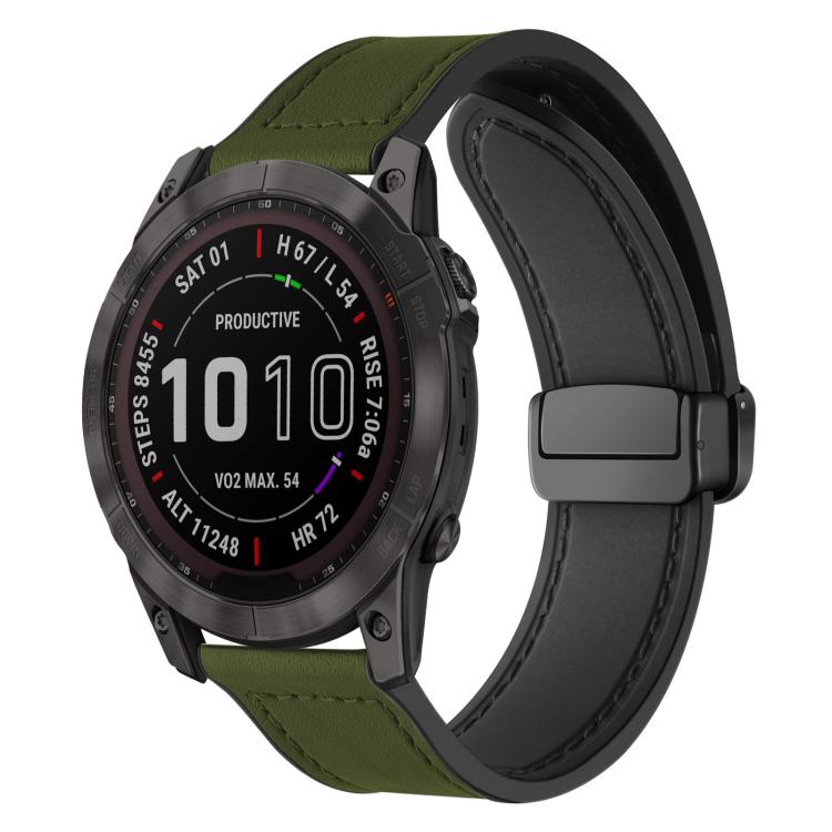 Cinturino per orologio xDfind in silicone con fibbia magnetica e motivo Crazy Horse, For Garmin Fenix 8 / 7X / 6X / 5X 26mm, For Garmin Fenix 8 / 7 / 6 / 5 22mm