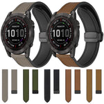 Cinturino per orologio xDfind in silicone con fibbia magnetica e motivo Crazy Horse, For Garmin Fenix 8 / 7X / 6X / 5X 26mm, For Garmin Fenix 8 / 7 / 6 / 5 22mm