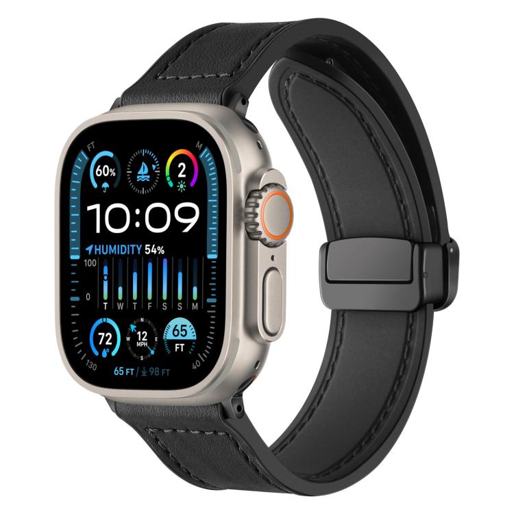 Cinturino per orologio xDfind in silicone con fibbia magnetica e motivo Crazy Horse, For Apple Watch 42 / 44 / 45 / 46 / 49mm, For Apple Watch 38 / 40 / 41 / S10 42mm