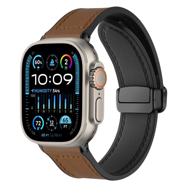 Cinturino per orologio xDfind in silicone con fibbia magnetica e motivo Crazy Horse, For Apple Watch 42 / 44 / 45 / 46 / 49mm, For Apple Watch 38 / 40 / 41 / S10 42mm