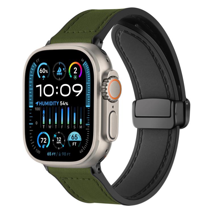 Cinturino per orologio xDfind in silicone con fibbia magnetica e motivo Crazy Horse, For Apple Watch 42 / 44 / 45 / 46 / 49mm, For Apple Watch 38 / 40 / 41 / S10 42mm