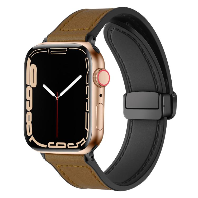 Cinturino per orologio xDfind in silicone con fibbia magnetica e motivo Crazy Horse, For Apple Watch 42 / 44 / 45 / 46 / 49mm, For Apple Watch 38 / 40 / 41 / S10 42mm