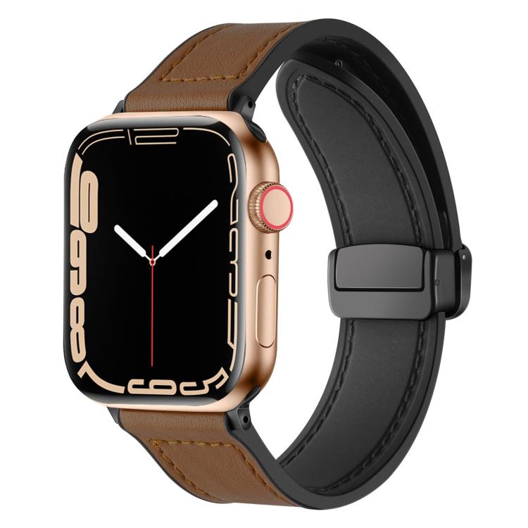 Cinturino per orologio xDfind in silicone con fibbia magnetica e motivo Crazy Horse, For Apple Watch 42 / 44 / 45 / 46 / 49mm, For Apple Watch 38 / 40 / 41 / S10 42mm