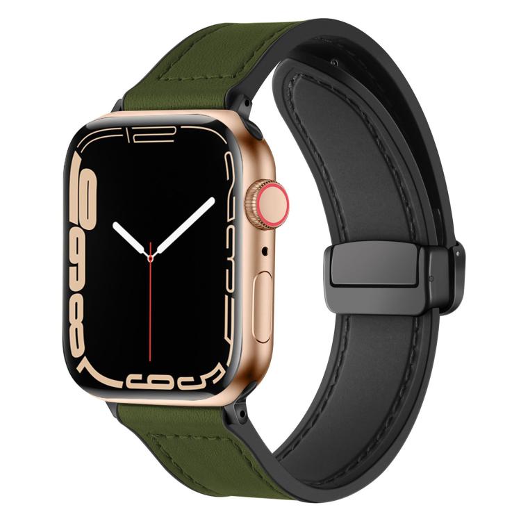 Cinturino per orologio xDfind in silicone con fibbia magnetica e motivo Crazy Horse, For Apple Watch 42 / 44 / 45 / 46 / 49mm, For Apple Watch 38 / 40 / 41 / S10 42mm