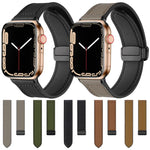 Cinturino per orologio xDfind in silicone con fibbia magnetica e motivo Crazy Horse, For Apple Watch 42 / 44 / 45 / 46 / 49mm, For Apple Watch 38 / 40 / 41 / S10 42mm
