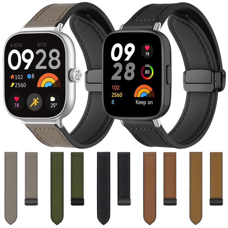 Cinturino per orologio xDfind in silicone con fibbia magnetica e motivo Crazy Horse, For Xiaomi Band 10 Pro/9 Pro/Redmi Watch 6/5/4, For Redmi Watch 3 Active / Watch 3 Lite, For Redmi Watch 3