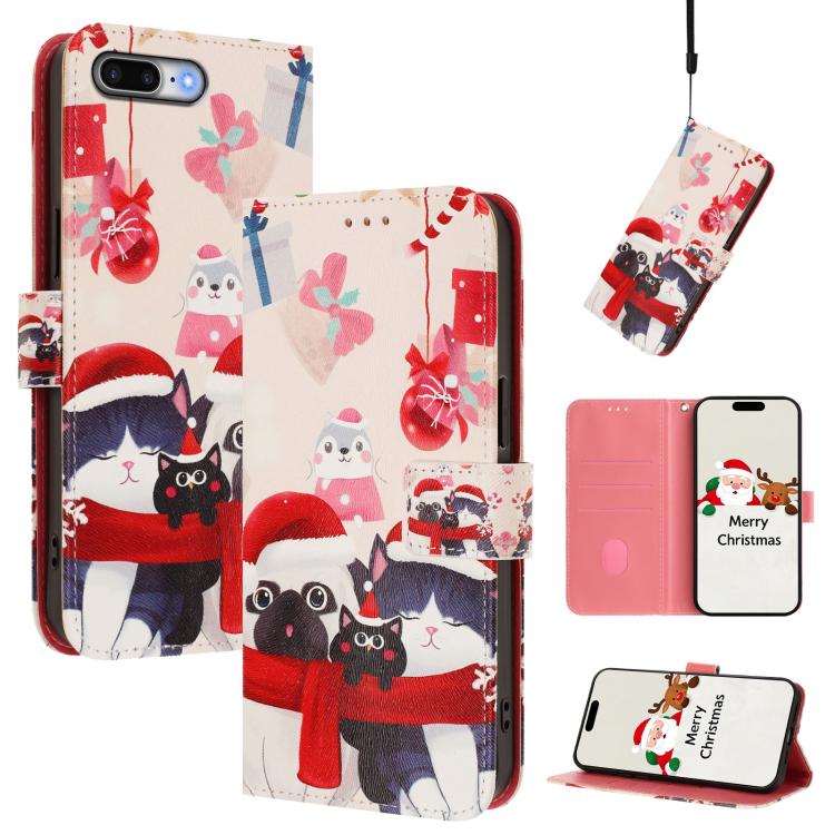 Custodia per telefono in pelle con fibbia e cinturino, serie natalizia., For iPhone XR, For iPhone XS Max, For iPhone 8 Plus / 7 Plus