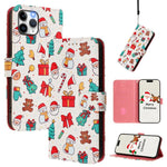 Custodia per telefono in pelle con fibbia e cinturino, serie natalizia., For iPhone 11 Pro Max, For iPhone 11, For iPhone 11 Pro, For iPhone XS / X