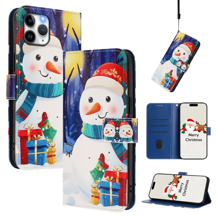Custodia per telefono in pelle con fibbia e cinturino, serie natalizia., For iPhone 13 mini, For iPhone 12 Pro / 12, For iPhone 12 Pro Max, For iPhone 12 mini