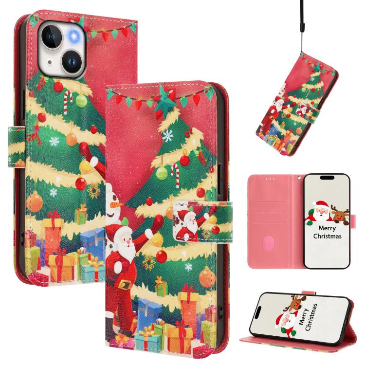 Custodia per telefono in pelle con fibbia e cinturino, serie natalizia., For iPhone 13 mini, For iPhone 12 Pro / 12, For iPhone 12 Pro Max, For iPhone 12 mini