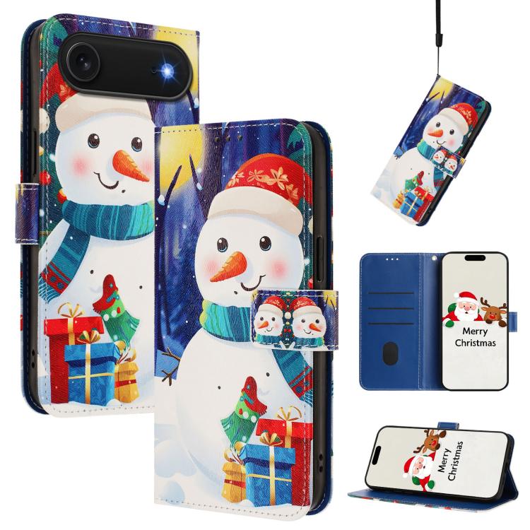 Custodia per telefono in pelle con fibbia e cinturino, serie natalizia., For iPhone Air, For iPhone 16 Pro Max, For iPhone 16 Pro, For iPhone 16 Plus